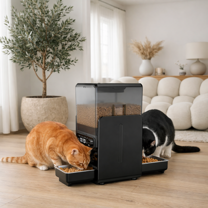 Distributeur automatique de croquettes double – programmation manuelle | Elégance Féline