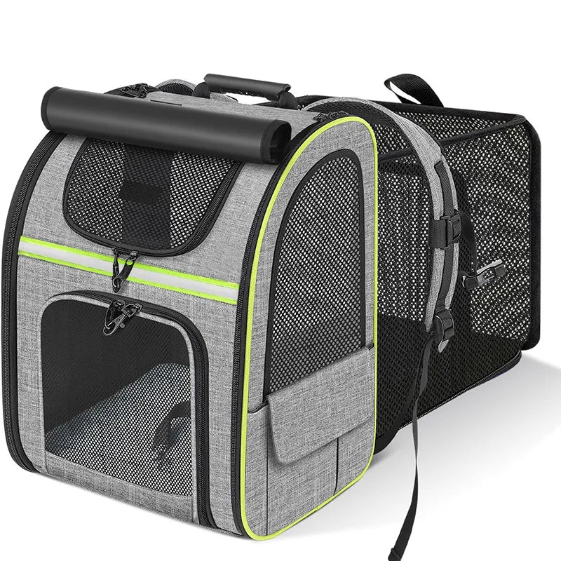 Sac à dos de transport extensible pour chat et petit chien – respirant