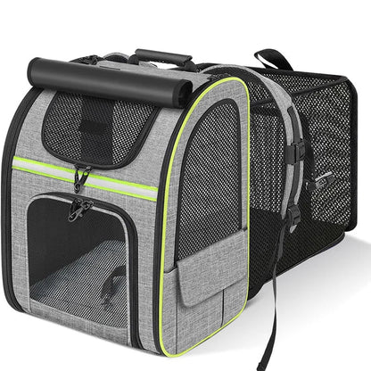Sac à dos de transport extensible pour chat et petit chien – respirant