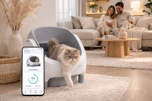 Litière autonettoyante connectée 76L | Elégance Féline