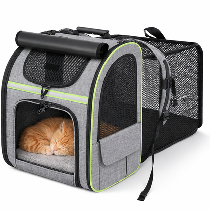 Sac à dos de transport extensible pour chat et petit chien – respirant