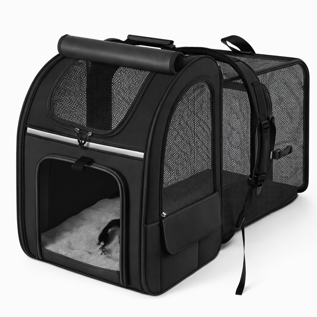 Sac à dos de transport extensible pour chat et petit chien – respirant