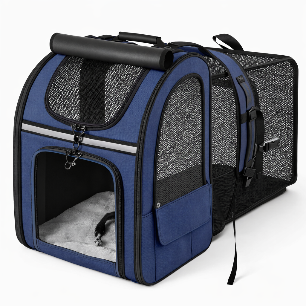Sac à dos de transport extensible pour chat et petit chien – respirant
