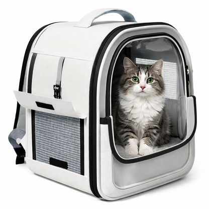 Sac à dos de transport capsule pour chat et chien – respirant et translucide