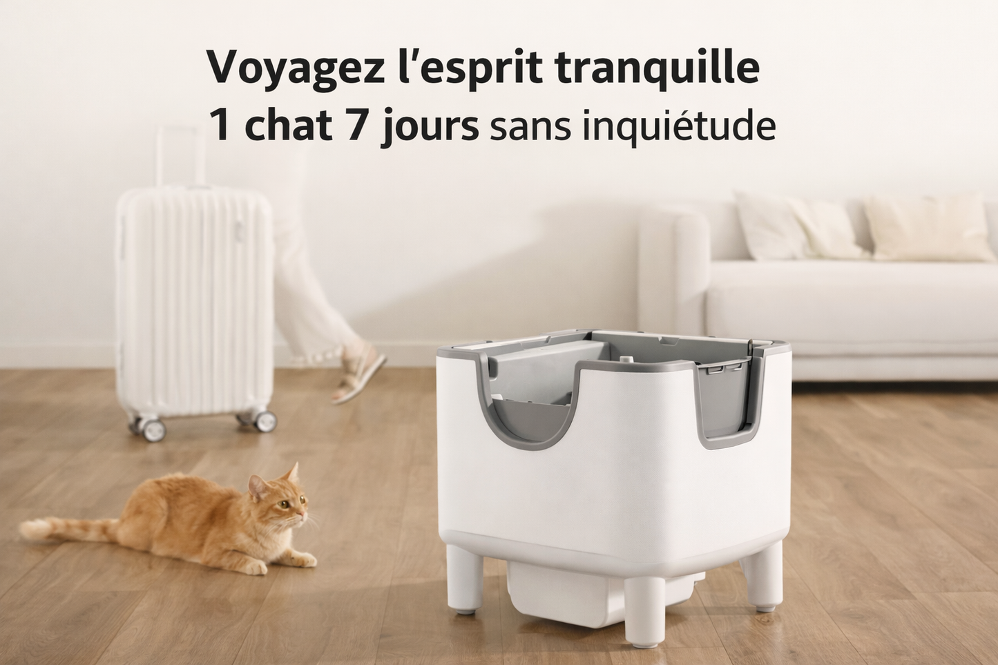 Litière autonettoyante ouverte connecté | Elégance Féline