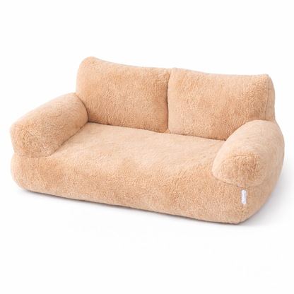 Canapé pour chat en peluche – couchage avec dossier et oreiller