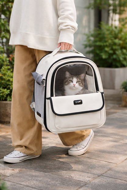 Sac à dos de transport capsule pour chat et chien – respirant et translucide